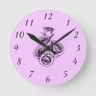Modern Mystical Rose Round Clock