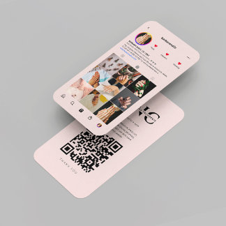 Modern Nail Artist Beauty Salon Pink Instagram Business Card