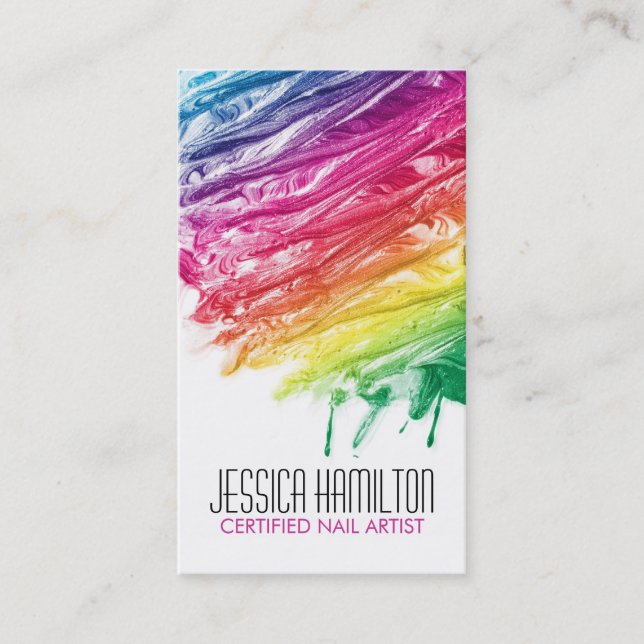 MODERN NAIL ARTIST BUSINESS CARD TEMPLATE (Front)
