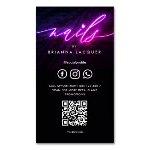Modern Nail Artist Nail Beauty Salon Nail Polish Magnetic Business Card
