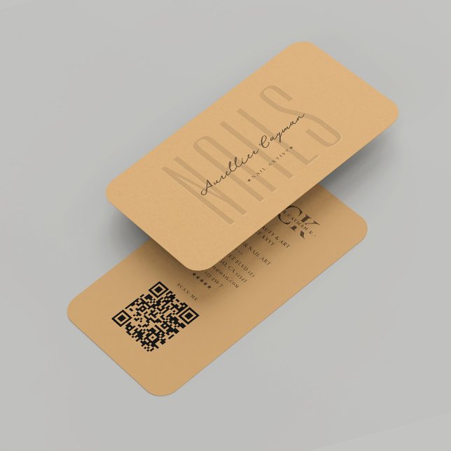 Modern Nail Artist Nail Salon Brown Sugar Monogram Business Card (Modern Nail Artist Nail Salon Brown Sugar Monogram Business Card
)