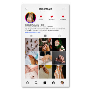 Modern Nail Artist Nails Beauty Salon Instagram Magnetic Business Card