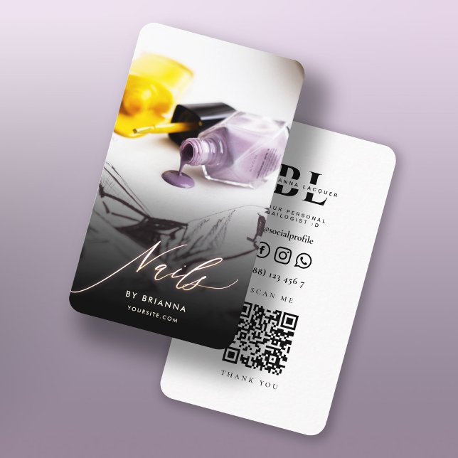 Modern Nail Artist Nails Beauty Salon Manicure Business Card (Creator Uploaded)