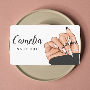 Modern Nail Artist Salon Qr Code Business Card