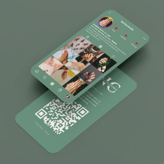 Modern Nail Tech Beauty Salon Dusty Blue IG Business Card