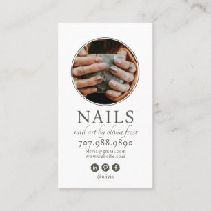 Modern Nail Tech Photo Business Card