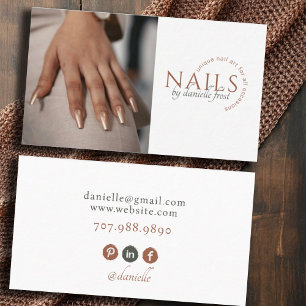 Modern Nail Tech Photo Business Card