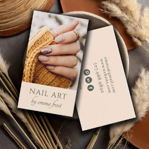 Modern Nail Tech Photo Business Card