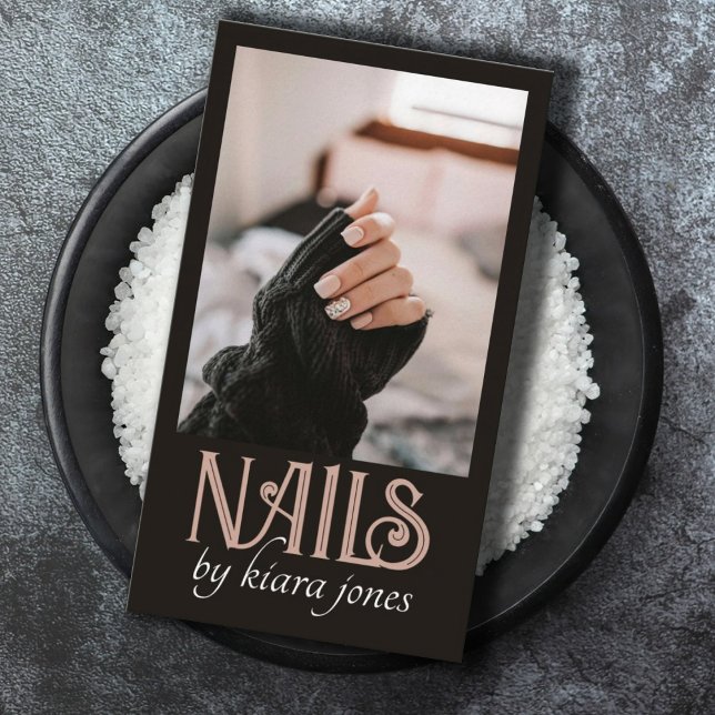 Modern Nail Technician Nail Salon Photo Business Card (Creator Uploaded)