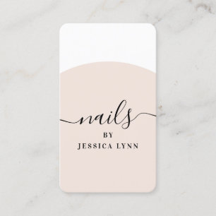 Modern nail technician stylish script beauty salon business card