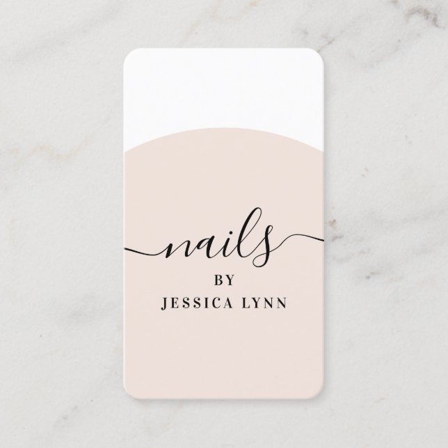 Modern nail technician stylish script beauty salon business card (Front)