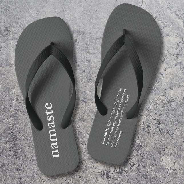 Modern Namaste Gift For Yoga Teacher Black Simple Jandals (Creator Uploaded)