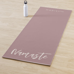 Modern Namaste Name Rose Brown Yoga Mat