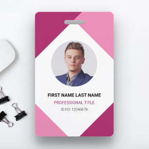 Modern Name and Photo Corporate Employee ID Card ID Badge