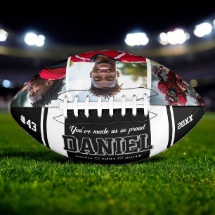 Modern Name and Text Photo Keepsake Gift Football