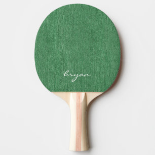 Modern Name Cool Green Denim Print Ping Pong Paddle