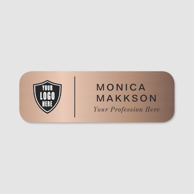 Modern Name, Logo  And Title Name Tag (Front)