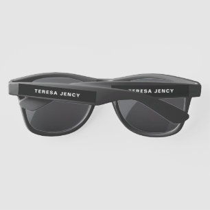 Modern Name Minimalist Monogram Stylish Trendy Sunglasses