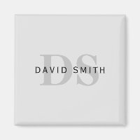 Modern Name & Monogram | Editable Grey & Black