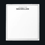 Modern Name Monogram Framed Personalised Black Notepad<br><div class="desc">This modern notepad features a simple two line monogram and thin frame.  Use the template form to add your personalisation.</div>