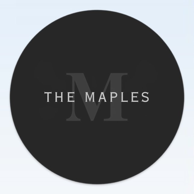 Modern Name & Monogram | Grey & Black (Creator Uploaded)