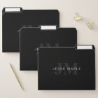 Modern Name & Monogram | Grey & Black