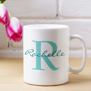 Modern Name & Monogram Initial Classic Coffee Mug