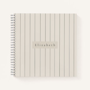 Modern Name Notebook Beige