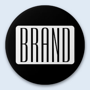 Modern Name or Editable Brand Name for Business 7.5 Cm Round Badge