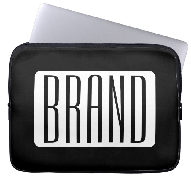 Modern Name or Editable Brand Name for Business  Laptop Sleeve (Front)
