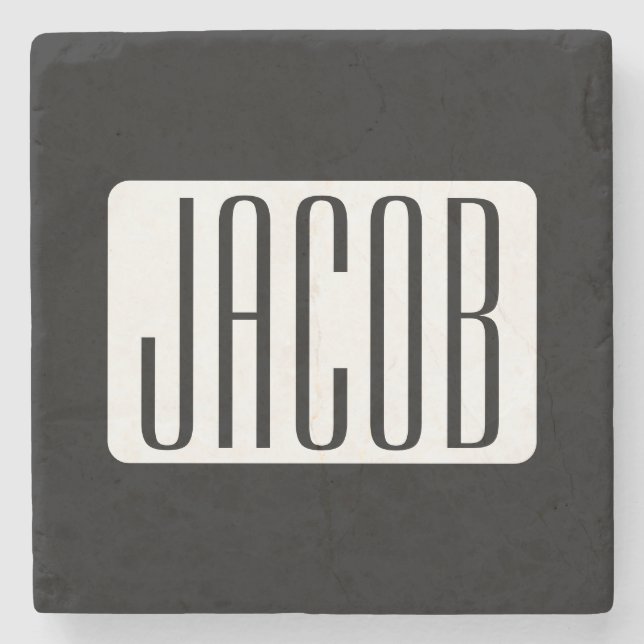 Modern Name or Editable Brand Name for Business  Stone Coaster (Front)