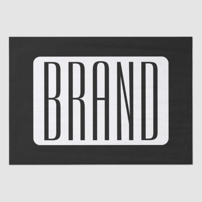 Modern Name or Editable Brand Name for Business  Tissue Paper (Front)