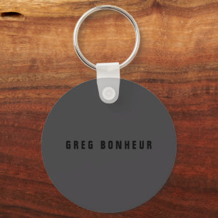 Modern Name or other Text Template   Dark Grey Key Ring