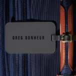 Modern Name or other Text Template | Dark Grey Luggage Tag<br><div class="desc">Modern editable text template,  customise this design as you like.</div>