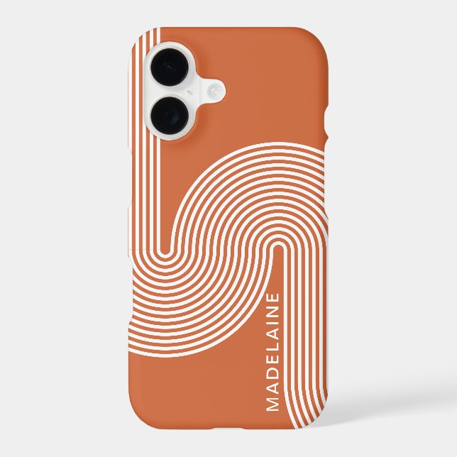 Modern Name Orange Boho Stripes  (Back)