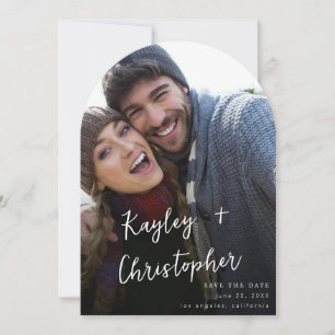 Modern Name Photo Vertical Chic Save the Date Arc Invitation