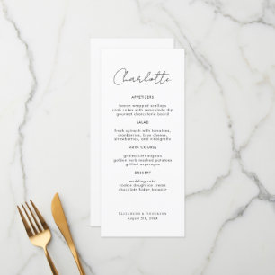 Modern Name Place Card Wedding Dinner Card