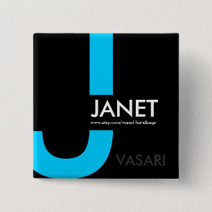 Modern Name Tag 15 Cm Square Badge
