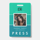 Modern name tag and photo press