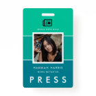 Modern name tag and photo press