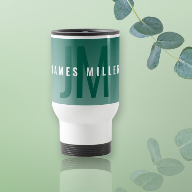 Modern Name with Bold Green (or any colour) Ombre Travel Mug (Creator Uploaded)