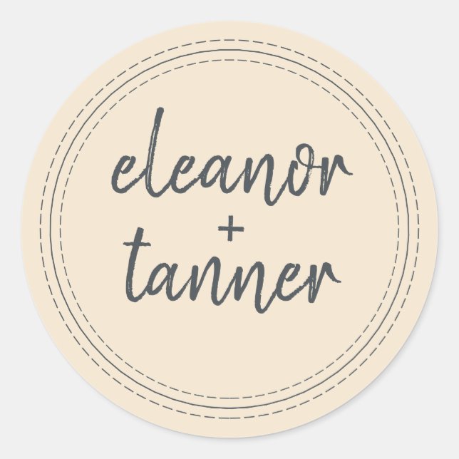 Modern Names Ivory Wedding Envelope Seal (Front)