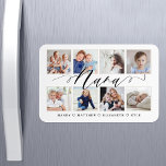 Modern Nana Script | Grandchildren Photo Collage Magnet<br><div class="desc">Send a beautiful personalised gift to your Grandma (Nana) that she'll cherish forever. Special personalised grandchildren photo collage magnet to display your own special family photos and memories. Our design features a simple 8 photo collage grid design with "Nana" designed in a beautiful handwritten black script style. Each photo is...</div>