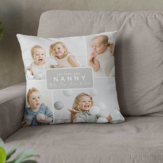 Modern Nanny 4 Photo Gray Cushion