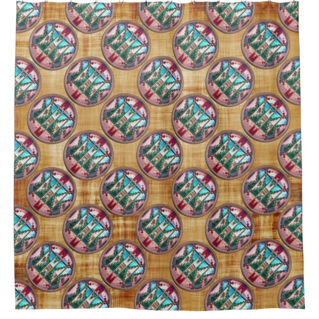 Modern Native American 15 Shower Curtain (Front)