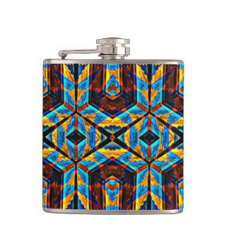 Modern Native American 18 Wrapped Flask