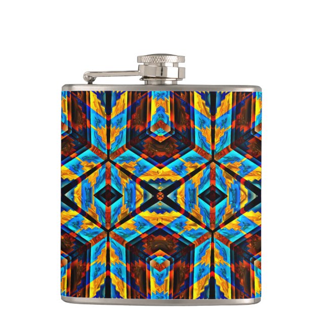 Modern Native American 18 Wrapped Flask (Front)
