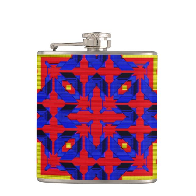 Modern Native American 30 Wrapped Flask (Front)