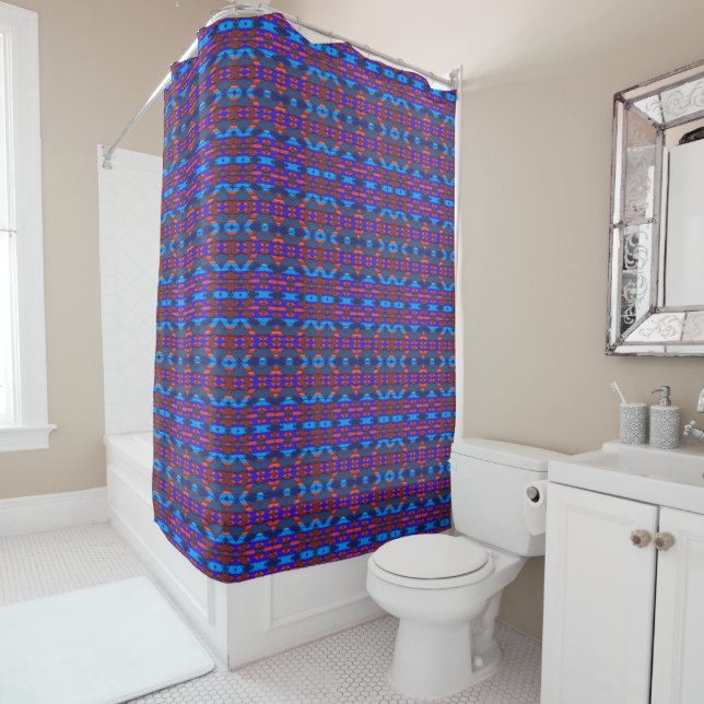 Modern Native American 41-46 Options Shower Curtain (In Situ)