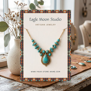 Modern Native Tribal Necklace Jewellery Display Ca Business Card